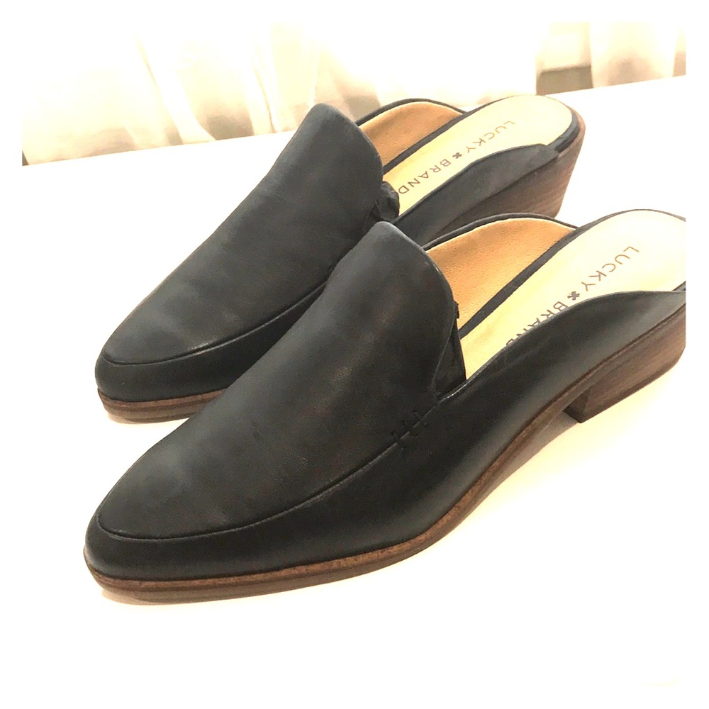 New !🍀Lucky Brand Stacked Heel Loafer Mules